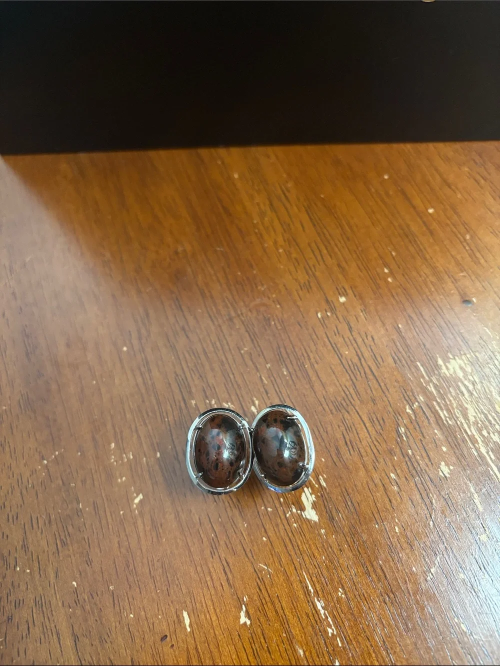 Jasper inspired oval cufflinks